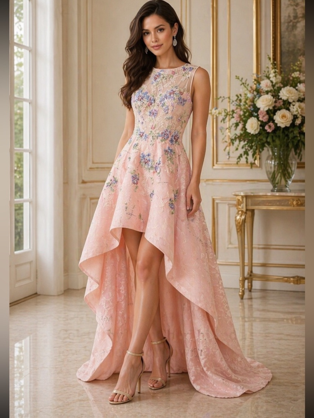 Colette by MonCheri hi and low beaded lace gown